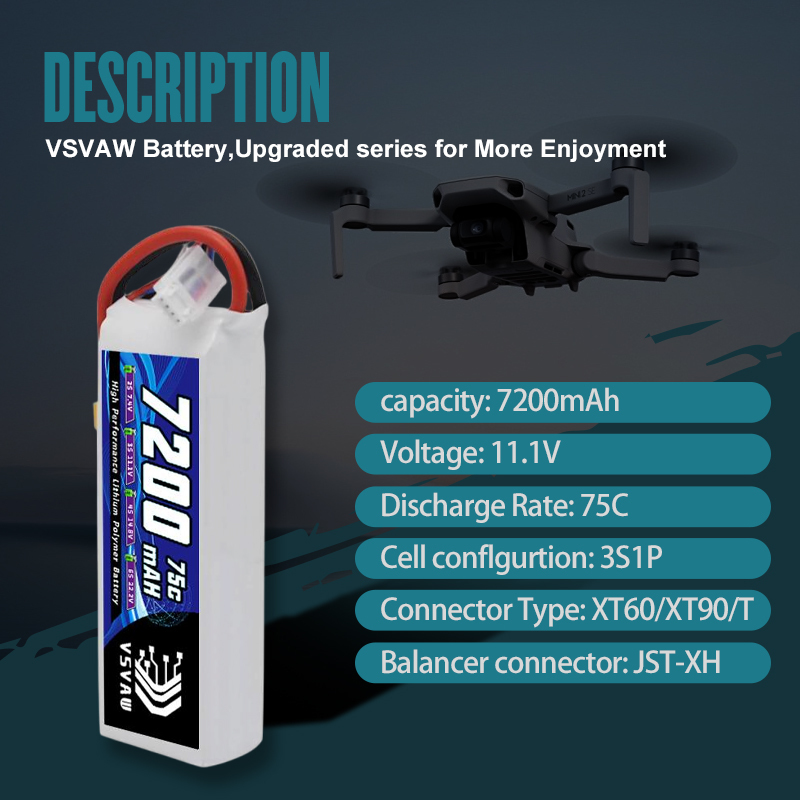 VSVAW 3S Lipo Battery 11.1V 72 – Drone Battery Plate Bewertung und Preis