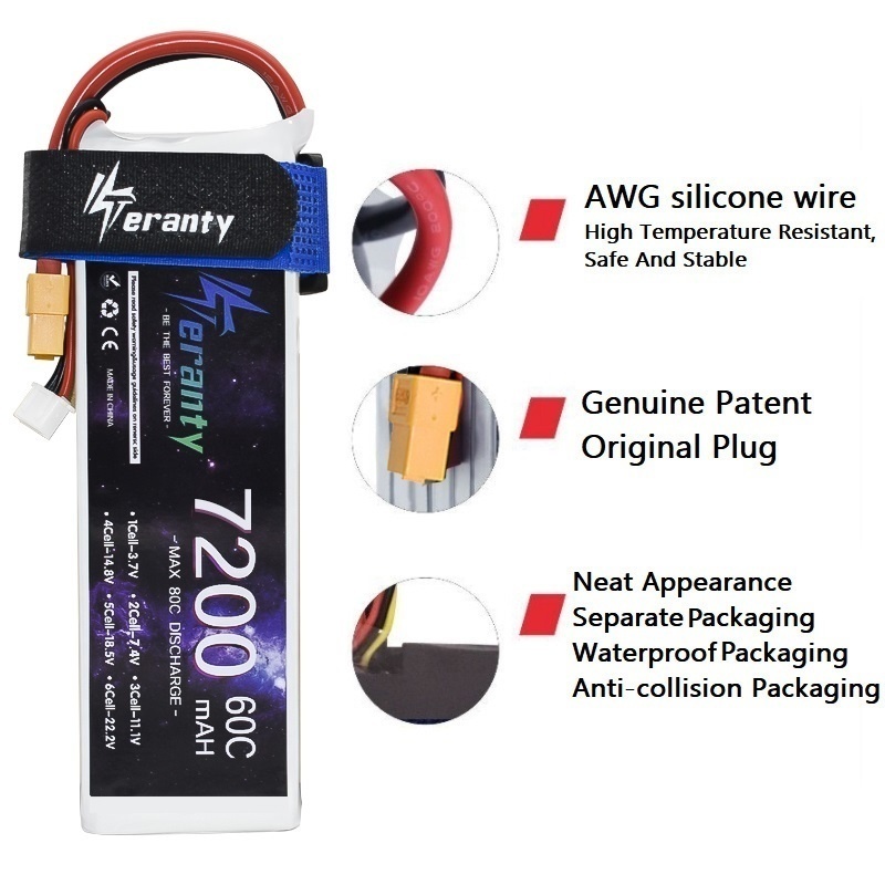 Upgrade 2S 7.4V 7200mAh 60C 6S – Drone Battery 6S Bewertung und Preis