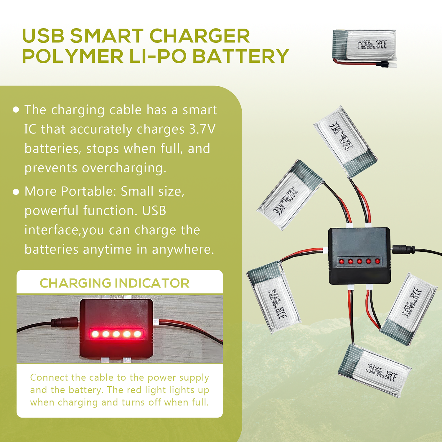 5Pcs 3.7V 500mAh LiPo Batterie – Drone Battery Bag Bewertung und Preis